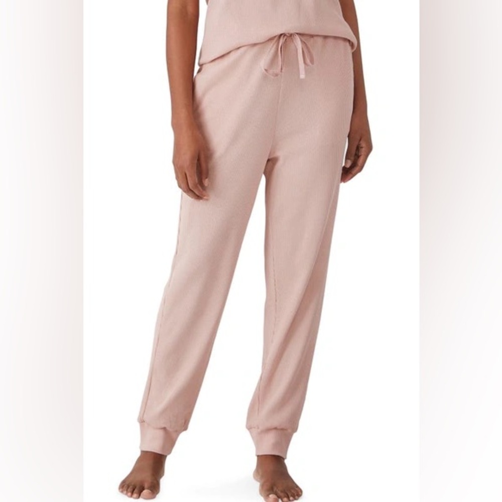 Eileen Fisher Powder Pink Wear The Slow Stretch Organic Cotton Thermal Joggers